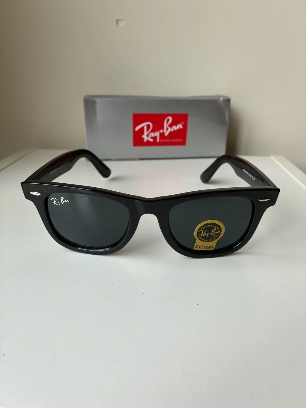 Ray-Ban Black Wayfarer Sunglasses with Dark Lenses